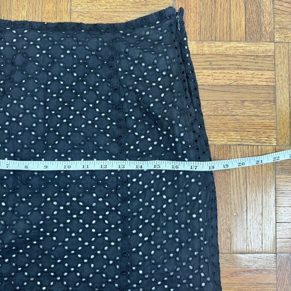 Rene Pontier NY Paris black midi flare skirt Boho Style Vintage Sz 8 - Picture 6 of 11